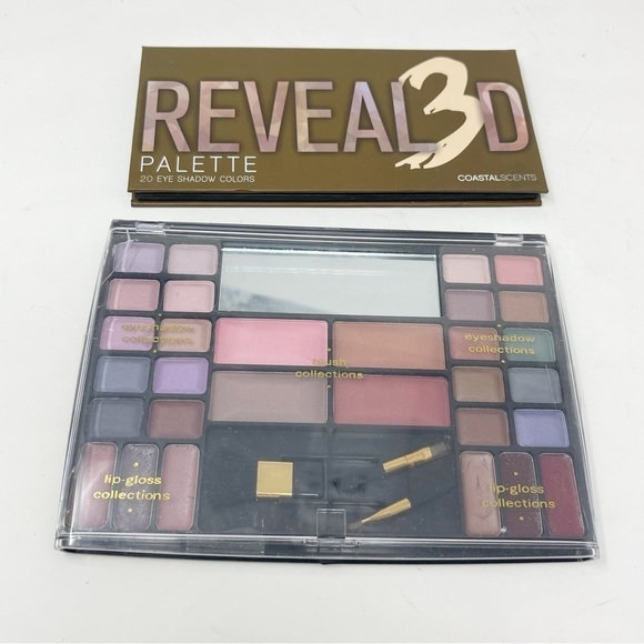 Coastal Scents Revealed 3D Eyeshadow Palette + Bonus Eyes Lip Blush Palettes - Picture 1 of 5